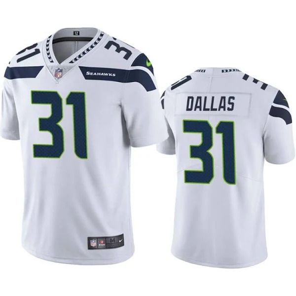 Men Seattle Seahawks #31 DeeJay Dallas Nike White Vapor Limited NFL Jersey